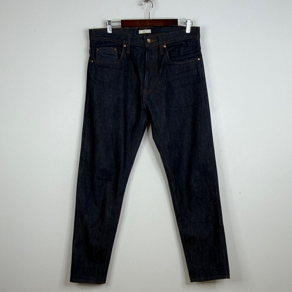 Unbranded Jeans Mens 34 x 31 Dark Blue Selvedge Relaxed Fit Tapered UB601